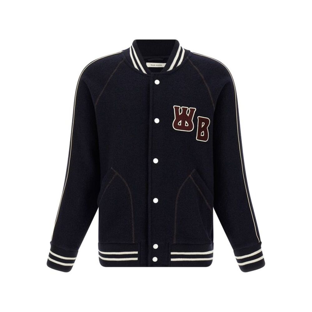 WALES BONNER Blue Virgin Wool Men's Bomber
